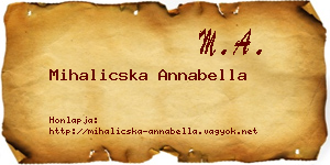 Mihalicska Annabella névjegykártya